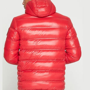 Wholesale 2024 Winter Men's Wool Fabric Puffer Jacket Thick Long Puff Sleeve <b>Stand</b> Collar High Zipper Streetwear Bubble <b>Coat</b> - Product Image 4