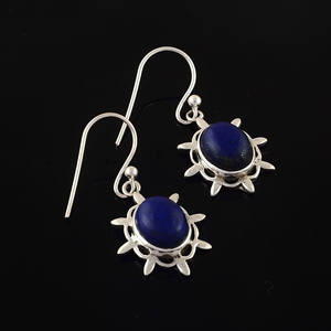 Pendientes de plata esterlina 925 hechos a mano al por mayor con diseño de gota de piedras preciosas lapislázuli para mujeres niñas compromiso boda o fiesta - Product Image 2