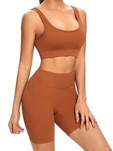 Ensembles de sport écologiques sans coutures en Spandex/Nylon pour femmes : Soutien-gorge de sport à bretelles et short taille haute sculptant, entièrement personnalisables et de qualité supérieure - Product Image 6