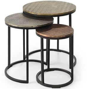 Phong Cách Thanh Lịch Cổ Hoàn Thành Vòng Kim Loại Bàn Cà Phê Thiết Lập Của Ba Pcs Bàn Bên Cho Khách Sạn Nhà Giá Thấp Chất Lượng Tốt - Product Image 6