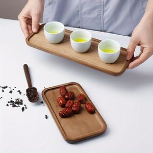 Plateau de service à cadre en fer de style moderne avec assiette de base en bois Plateau de petit-déjeuner en bois naturel fait à la main - Product Image 5