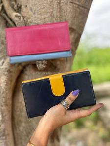 Nuevo bolso de mano de cuero de Color arcoíris reciclado hecho a mano Real para mujer, monedero multiusos de Color rechoncho elegante, tarjetero ATM, carteras de moda - Product Image 6