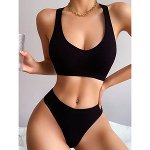 Conjuntos de sujetador y Bikini de poliéster y algodón LICRA para mujer sublimados y bordados para todas las estaciones para niñas pedido al por mayor - Product Image 2