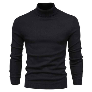 Jersey de cuello alto para hombre, suéter de punto de manga larga con textura de gofre, suéter de talla grande con diseño acanalado informal transpirable - Product Image 4