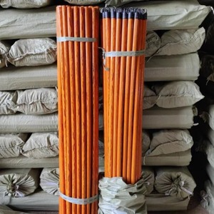 Ensemble élégant de vadrouille et de balai en bois vietnamiens avec pelle à poussière et accessoires en PVC à grain de bois - Product Image 2