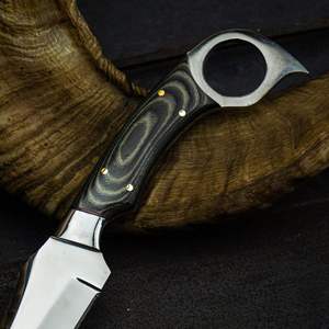 Cuchillos de Caza Profesionales de Grado Industrial, Hoja Fija de Acero de Damasco, Mango de Madera, Punta de Caída, Cuchillo de Supervivencia para Exteriores, Duradero - Product Image 6