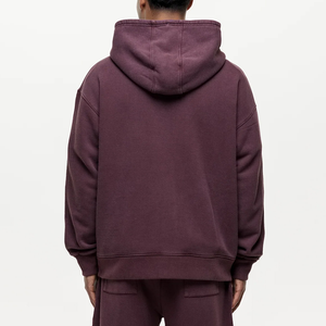 Vêtement pour homme à épaules tombantes, coupe ample, 100% coton, couleur unie, brodé, lourd, chaud, respirant, grande taille, vente chaude - Product Image 5