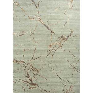 พรมขนสัตว์และไหมถักมือ Urban Pause Kavi สีเขียว รุ่น Ela-302 ลายแบบนามธรรม สำหรับตกแต่งห้องนั่งเล่นวัยรุ่นหรือทางเดิน - Product Image 1