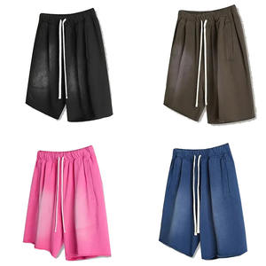 Pantalones Cortos Casuales de Verano para Hombre, Estilo Urbano, Transpirables, de Lana, Holgados, Lavados al Ácido, con Cintura Elástica, Servicio OEM - Product Image 4