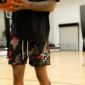 Vente en gros de short en maille de basket-ball d'été respirant et personnalisé design imprimé par sublimation vêtements de sport short pour hommes - Product Image 4