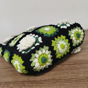 Factory Wholesale 2025 New Zipper Style Handmade Crochet Flower Pattern Shoulder Bag - Product Image 3