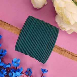 Conjunto de brazalete nupcial indio Brazaletes de metal lisos Boda nupcial Acabado mate Brazalete Joyería India para mujeres, Verde oscuro - Product Image 2