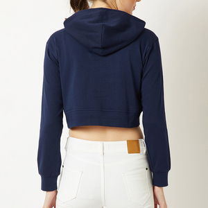 เสื้อครอปฮู้ดดี้ผู้หญิงคุณภาพสูง ผ้าฝ้ายเฟรนช์เทอร์รี่ พิมพ์ลายตามสั่ง แฟชั่นสตรีทแวร์ฤดูหนาว ให้ความอบอุ่น - Product Image 2