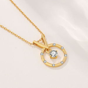 Nouveau Collier Pendentif Rond de Luxe pour Homme en Argent Sterling 925 Plaqué Or 18K avec Diamants – Vente en Gros 2025 - Product Image 2