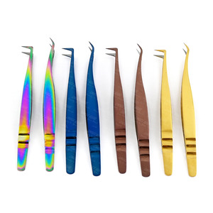 แหนบขนตาต่อขนตาแหนบพร้อมที่จับ45องศานาโนแหนบปลายแหลมอุปกรณ์ติดขนตา - Product Image 1