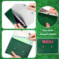 Mahjong-Karten 2026, offizielle Mahjong-Karten-Tasche, gelbe Leder-Mahjong-Karten-Clutch-Halterung