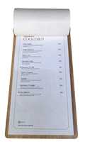 Porte-menu moderne de luxe en bois de bouleau avec format A4/A5, certifié ISO, logo personnalisé, toutes couleurs, pour café, restaurant, bar, hôtel