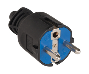 Spina bipolare con TTL, gomma nera, 16A 250V, gomma termoplastica (Solera 706C) - Product Image 1