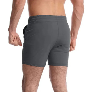 Pantalones Cortos Casuales de Running para Hombre de Alta Calidad, 100% Poliéster, Antiarrugas, con Cordón Ajustable, Cintura Media, Teñido Liso, Venta al por Mayor - Product Image 4
