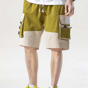 2024 hommes été décontracté coton Cargo Shorts haute rue mode brodé dentelle décoration multi-poches coupe ample solide - Product Image 3