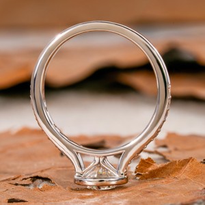 0.75ct Brilliant Cut Lab Grown Diamond Anillo de oro blanco Ajuste de bisel clásico certificado por terceros para boda de compromiso - Product Image 4