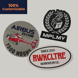 Étiquette en tissu découpé au laser de haute qualité avec doublure en papier pour le support de structure dans les applications d'étiquettes de vêtement et de produits tissés - Product Image 1