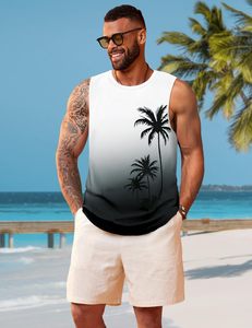 Débardeurs décontractés respirants en maille pour hommes, sans manches, coupe musclée, personnalisables, grandes tailles, vêtements de plage en polyester/coton 3D - Product Image 3