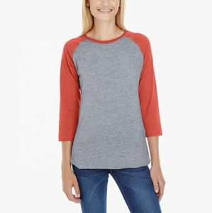 Wholesale <b>Women's</b> Slim 3/4 Raglan Sleeve <b>T</b>-<b>Shirts</b> Custom Logo Casual <b>Women</b> Cotton Sports <b>Baseball</b> <b>T</b>-<b>Shirts</b> - Product Image 2