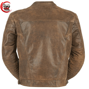 แจ็กเก็ตหนังขี่มอเตอร์ไซค์สไตล์สตรีทแบบมีซิปและเข็มขัดผ้าแคนวาสแบบสั่งทำ - Product Image 2