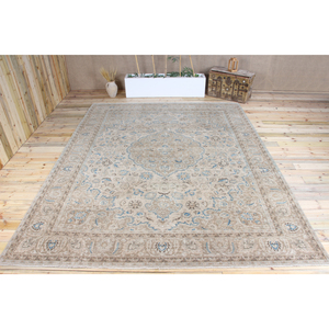 Turkish Rug, Oversize 9.5x11.7 ft Vintage Rug, <b>Brown</b> Floral <b>Wool</b> Rug - Product Image 1