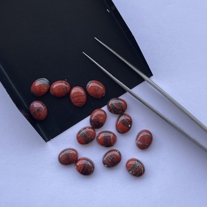 8mm 10mm 12mm pierre naturelle de jaspe rouge coquelicot lisse ovale dos plat Cabochon pierres précieuses en vrac du fabricant Semi précieux 2025 - Product Image 2