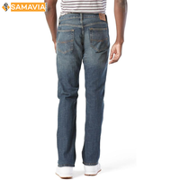 Jeans de Mezclilla Jacquard de Punto Ligero de Secado Rápido con Patrón 3D para Verano, para Hombre, con Spandex y Algodón Elástico, Estilo Boyfriend ELEGANTE, Cintura Media