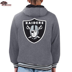 Custom Embroidered Men's Varsity Baseball <b>Jacket</b> Grey & Black Stand Collar Work <b>Jacket</b> for Winter Customized Panel - Product Image 6