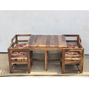 Table à manger en bois de manguier durable, écologique et faite à la main, pieds robustes, finition naturelle pour meubles d'intérieur, espaces formels et décontractés. - Product Image 2