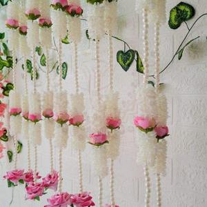 Mogra หรูหราพร้อมพวงมาลัยไข่มุกกุหลาบสำหรับตกแต่งประตูด้านข้างพวงมาลัยตกแต่งเทศกาลสำหรับการเปิดตัวของตกแต่ง - Product Image 2