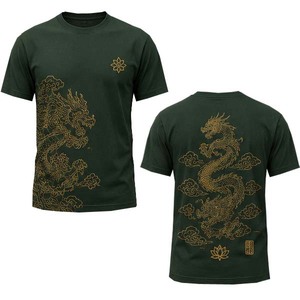 Unisex Black Short Sleeve T <b>Shirt</b> <b>Gold</b> Bamboo Boat Print Crew Neck Graphic Tee Casual Streetwear - Product Image 2