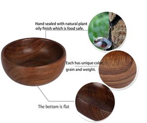 Tazón de Madera Urbano Multifuncional para Servir, Ideal para Exhibición en Cafeterías, Comidas Familiares, Eventos de Hostelería y Hoteles, al por Mayor - Product Image 3