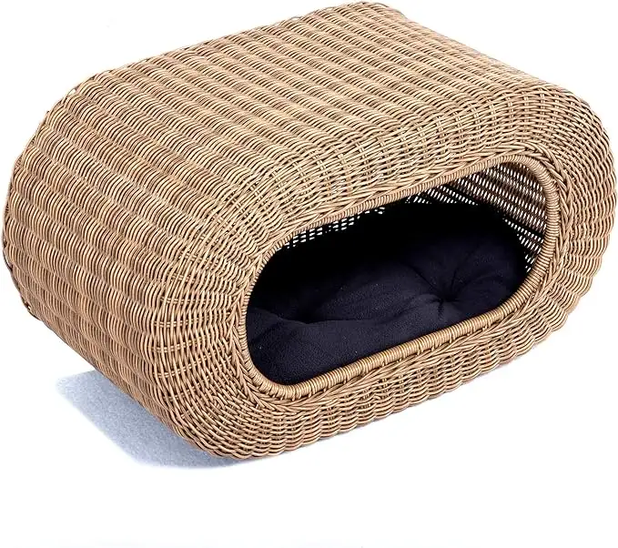 The Best Choice Product Natural Rattan Pet Bed With Cushion For Cats Handwicker from Vietnam