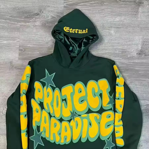 Sudadera con capucha de algodón de peso pesado Unisex invierno-digno de pantalla impresa personaje bordado técnicas lavadas sudaderas con capucha para hombres MUKKA SPORTS - Product Image 6