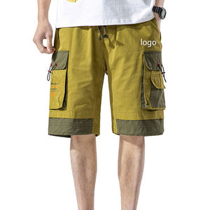 Streetwear Cargo Shorts Short en coton denim sergé pour homme Pantalon cargo à fermeture éclair avec cordon de serrage et ourlet multi-poches Vêtements courts pour homme - Product Image 6