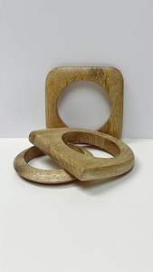 <b>Set</b> of 3 Lynn Wooden Cuff <b>Bracelet</b> Handmade Bangles Jewelry for Women Teens Wood Bangles Bold Chunky Stacking Designer Handcraft - Product Image 6