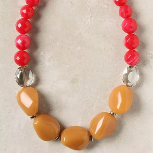 Bijoux de mode Ensemble de colliers en résine avec boucles d'oreilles assorties pour mariage et fête au prix d'exportation - Product Image 1