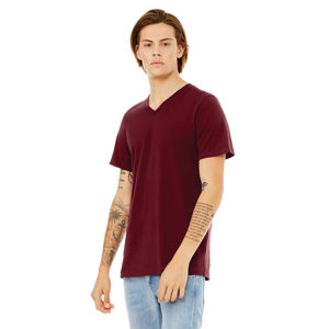 Airlume – T-Shirt à manches courtes et col en v, 100% coton peigné et annelé 32 simple 4.2 oz marron Essential Jersey unisexe - Product Image 2