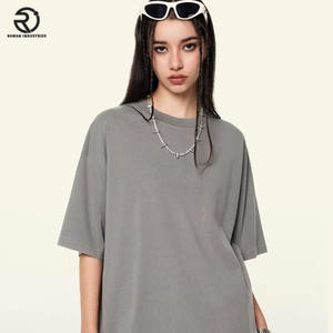 เสื้อยืดแฟชั่นสั่งทำได้สำหรับผู้ชายเสื้อโอเวอร์ไซส์เปิดไหล่ไฮสตรีท305หนักทำจากผ้าฝ้าย GSM 100% - Product Image 6