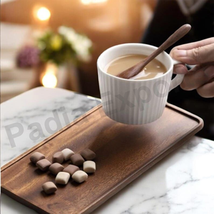 Bandeja decorativa de madera Bandeja de madera clásica duradera Plato pulido Plato Rectángulo Bandeja de madera - Product Image 1