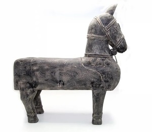 Artículos de decoración del hogar hechos a mano característica OEM calidad Material L65 x H69 x W21cm madera antigua caballo grande artesanía Vietnam - Product Image 1