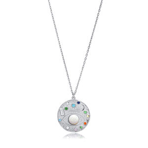 Galaxia estrellas mezcla piedra medallón diseño encanto collar turco venta al por mayor 925 joyería de plata esterlina - Product Image 5