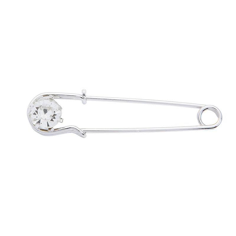 Silver-white crystal brooch1.5*6cm