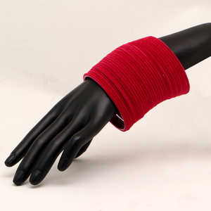 Red Color 4 <b>Set</b> of Velvet Alloy Fashion <b>Bangles</b> Combo Size(2 <b>Set</b> of 2.6 2 <b>Set</b> of 2.8) FB122CMB - Product Image 3