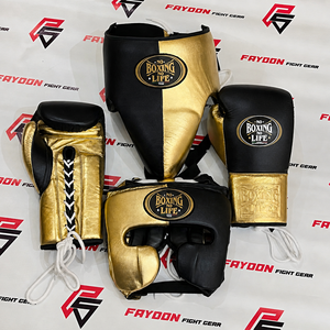 All Color Available Blue Golden Customized No Boxing No Life Sparring Kit Customized Professional Lace Up Gloves <b>Head</b> & Groin - Product Image 6
